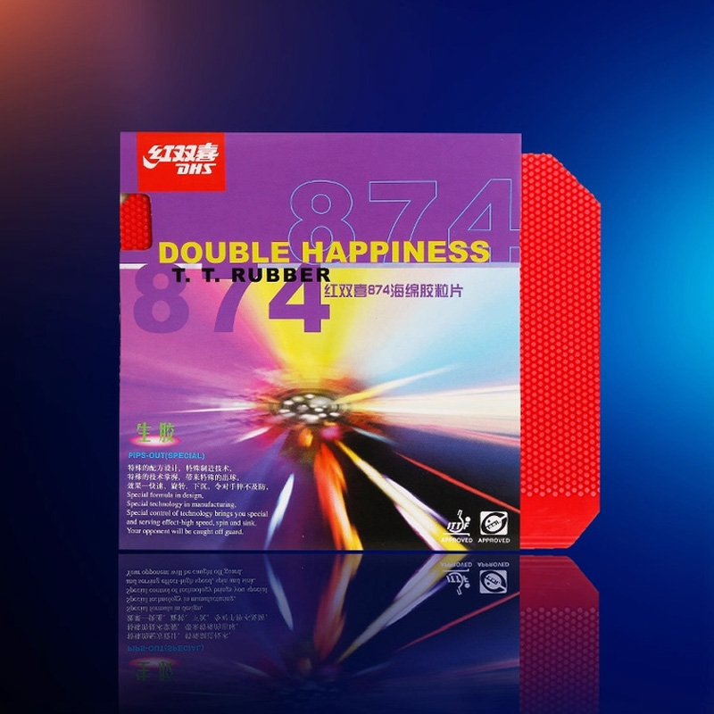 Table Tennis Spin - Karet Tenis Meja DHS 874 Pips-out