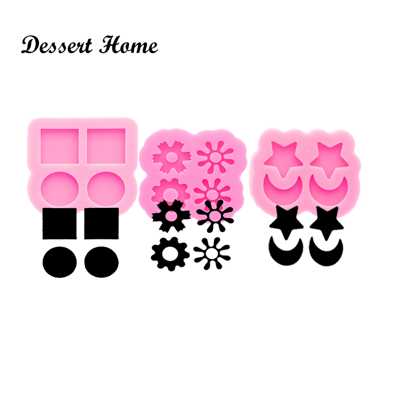Butterfly Rubber Sheet - DY0898 lingkaran Mini seni Resin/persegi/Bintang/bulan/mahkota/Berlian/kupu-kupu/anting kancing